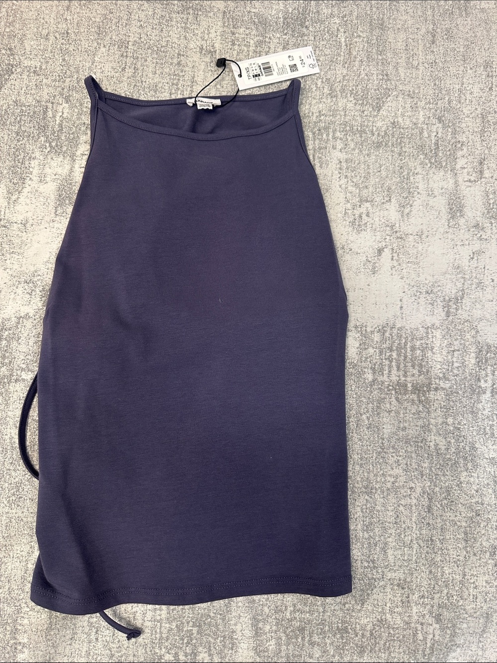 Garage Dark Navy High-Neck Tank Top